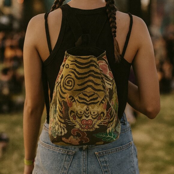 Handbags - Atenti Le Tigre Backsac Boho Festival  Multicolor Patterned Women's Backpack